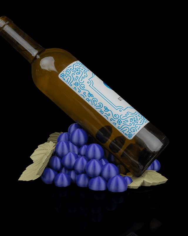 Support bouteille de vin : Lit de raisins