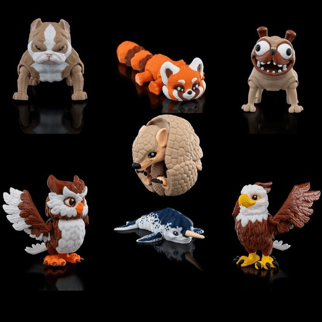 Animaux flexibles : faune curieuse