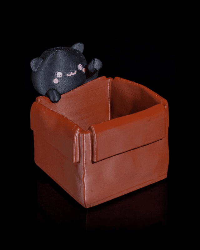 Pot à crayon chat boite en carton